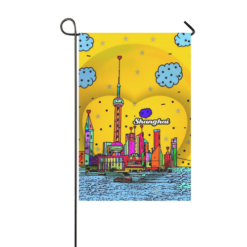 Shanghai by Nico Bielow Garden Flag 12‘’x18‘’（Without Flagpole）