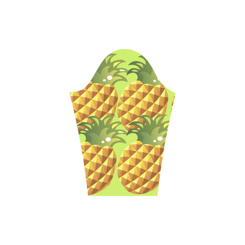 Pineapple Fruit Green Leaves Pattern Round Collar Dress (D22)