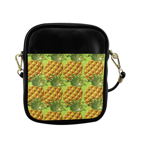 Pineapple Fruit Green Leaves Nature Sling Bag (Model 1627)