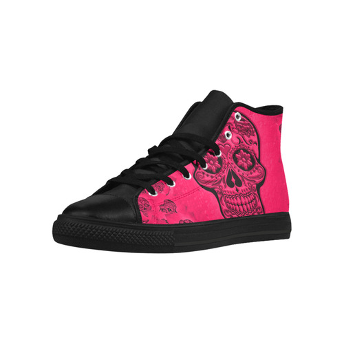 Skull20170266_by_JAMColors Aquila High Top Microfiber Leather Women's Shoes (Model 032)