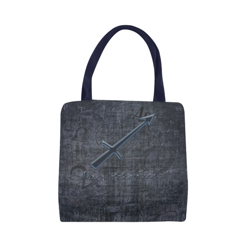 Astrology Zodiac Sign Sagittarius in Grunge Style Canvas Tote Bag (Model 1657)