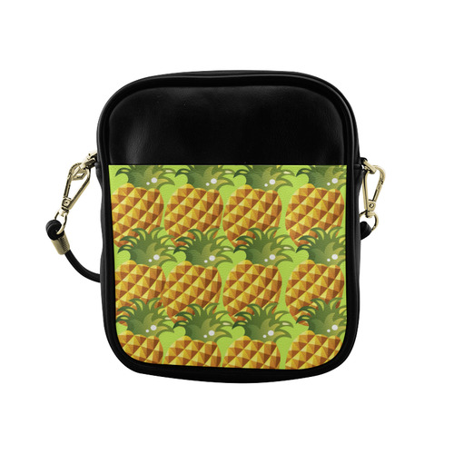 Pineapple Fruit Green Leaves Nature Sling Bag (Model 1627)