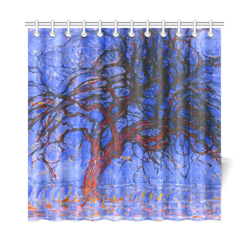 Piet Mondrian Evening Red Tree Shower Curtain 72"x72"