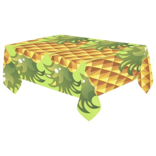 Pineapple Fruit Green Leaves Pattern Cotton Linen Tablecloth 60"x 104"