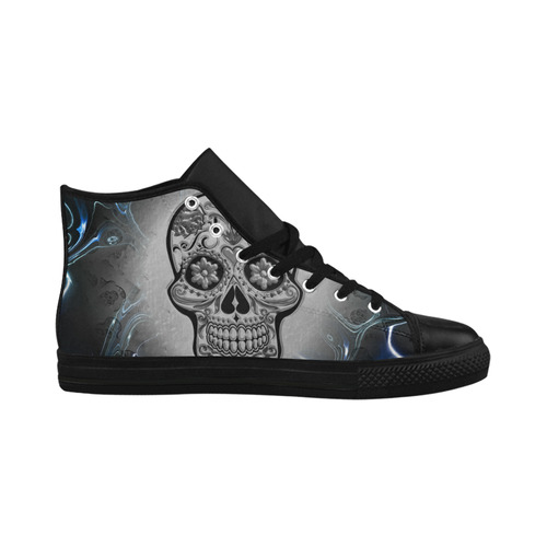 Skull20170247_by_JAMColors Aquila High Top Microfiber Leather Women's Shoes (Model 032)