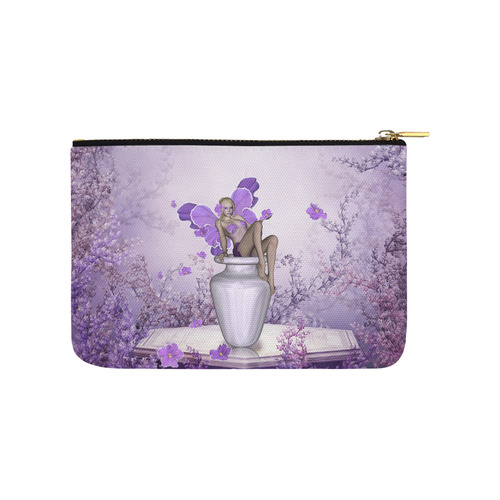 Beautiful fairy with flowers Carry-All Pouch 9.5''x6''