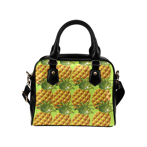 Pineapple Fruit Green Leaves Nature Shoulder Handbag (Model 1634)