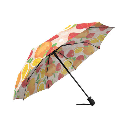 Strawberry Orange Hearts Fruit Pattern Auto-Foldable Umbrella (Model U04)