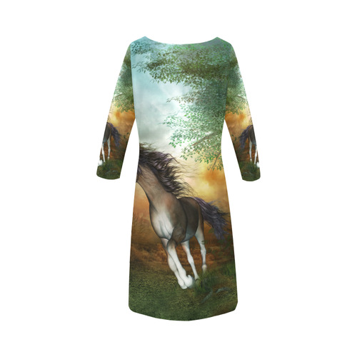 Wonderful running horse Round Collar Dress (D22)