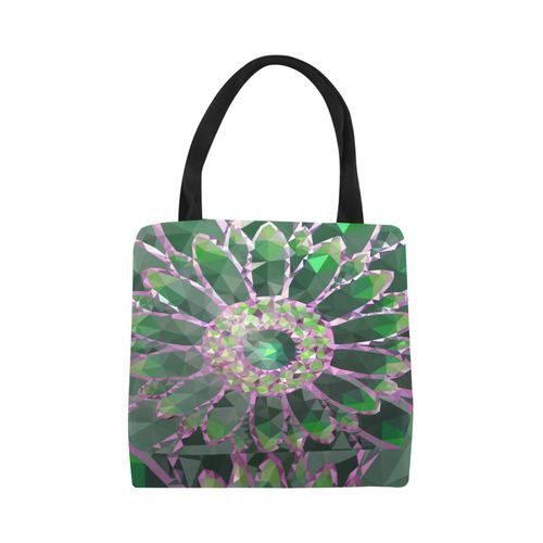 Green Mosaic Flower Canvas Tote Bag (Model 1657)