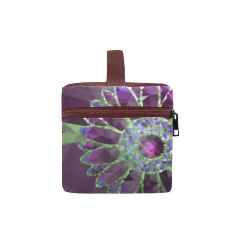 Purple Mosaic Flower Cosmetic Bag/Large (Model 1658)