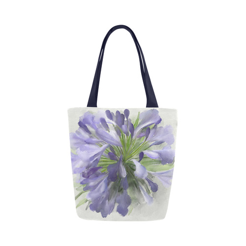 Delicate Purple Flower, floral watercolor Canvas Tote Bag (Model 1657)