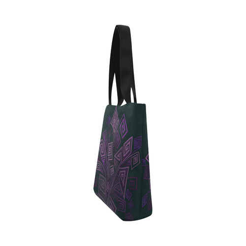 Psychedelic 3D Square Spirals - purple Canvas Tote Bag (Model 1657)