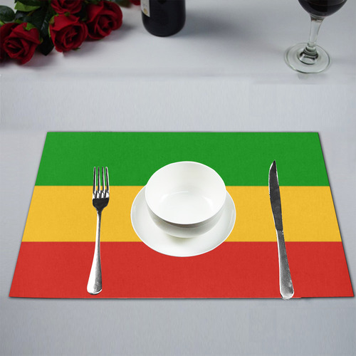 Rastafari Flag Colored Stripes Placemat 12''x18''