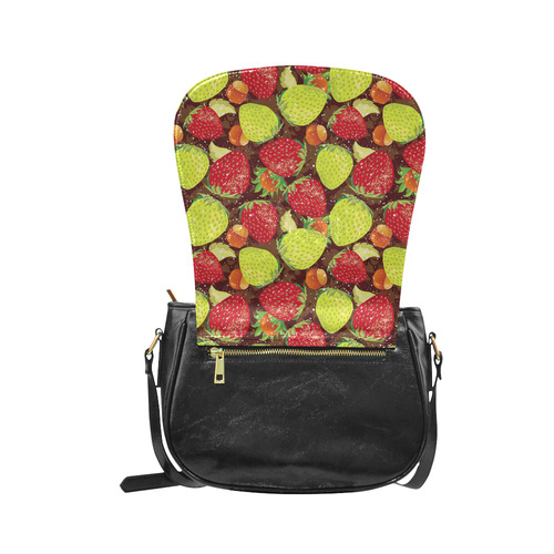 Strawberries Fruit Vegetable Pattern Classic Saddle Bag/Small (Model 1648)