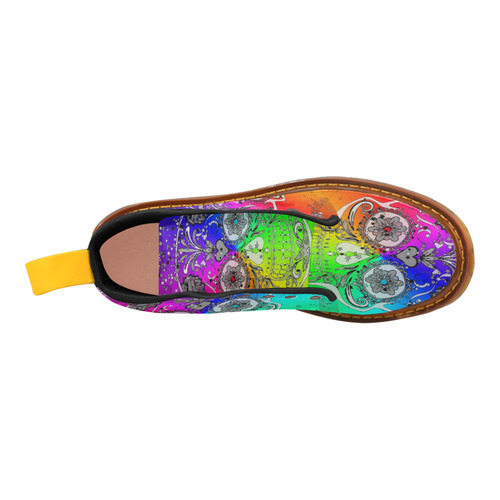 psychedelic Pop Skull 317F by JamColors Martin Boots For Women Model 1203H