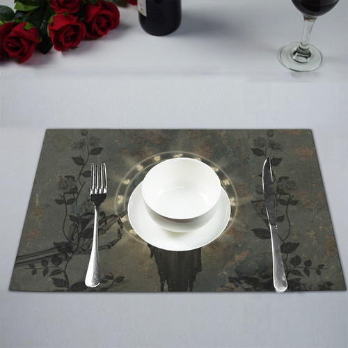 The creepy skull with spider Placemat 12’’ x 18’’ (Set of 6)