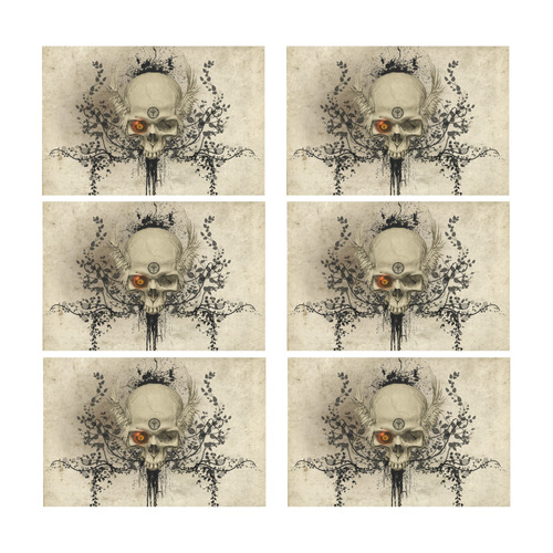 Amazing skull with wings,red eye Placemat 12’’ x 18’’ (Set of 6)