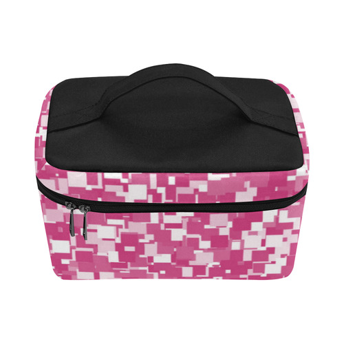 Pink Yarrow Pixels Cosmetic Bag/Large (Model 1658)