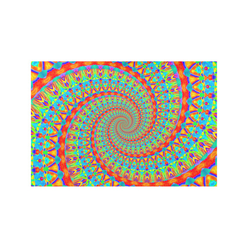FLOWER POWER SPIRAL multicolored Placemat 12''x18''