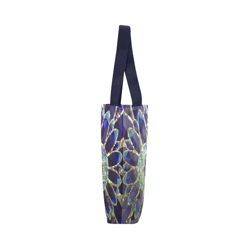 Blue Mosaic Flower Canvas Tote Bag (Model 1657)