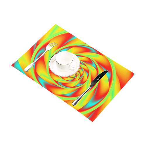 CRAZY POWER SPIRAL - neon colored Placemat 12''x18''