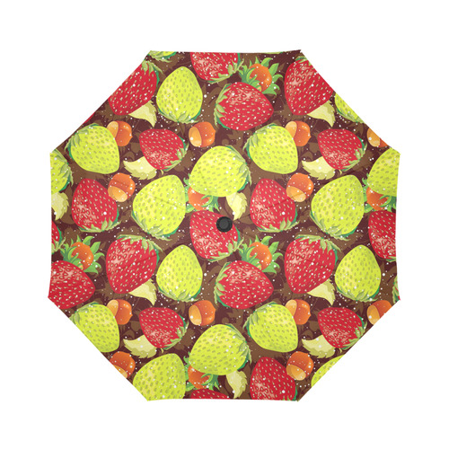Strawberries Fruit Vegetable Pattern Auto-Foldable Umbrella (Model U04)