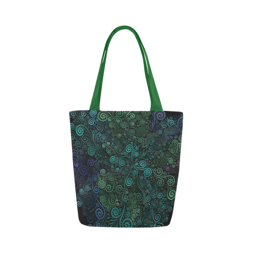 Turquoise 3D Rose Canvas Tote Bag (Model 1657)