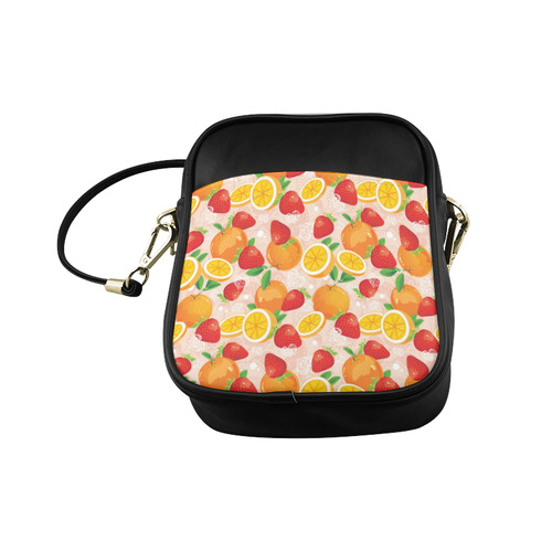 Strawberry Orange Hearts Fruit Pattern Sling Bag (Model 1627)