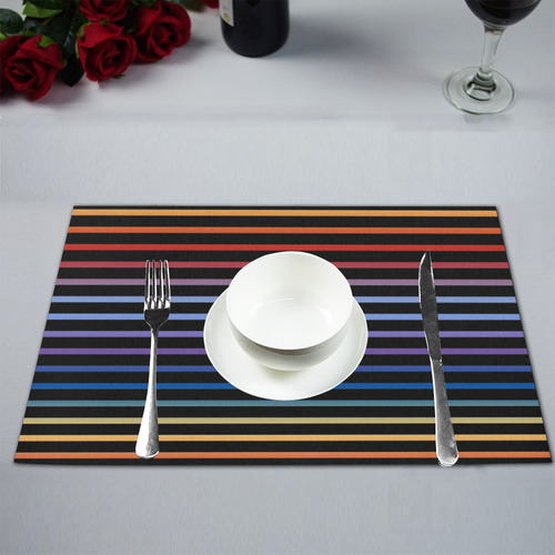 Narrow Flat Stripes Pattern Colored Placemat 12''x18''