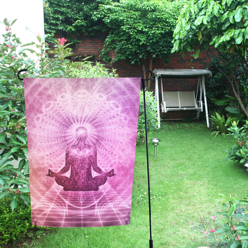 Holy Yoga Lotus Meditation Garden Flag 12‘’x18‘’（Without Flagpole）