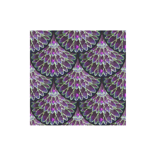 Mosaic flower, purple fish scale pattern Canvas Tote Bag (Model 1657)