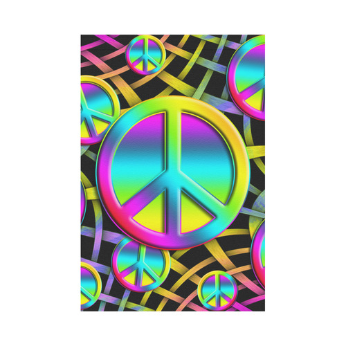 Neon Colorful PEACE pattern Garden Flag 12‘’x18‘’（Without Flagpole）