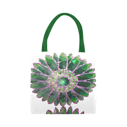 Green Mosaic Flower Canvas Tote Bag (Model 1657)