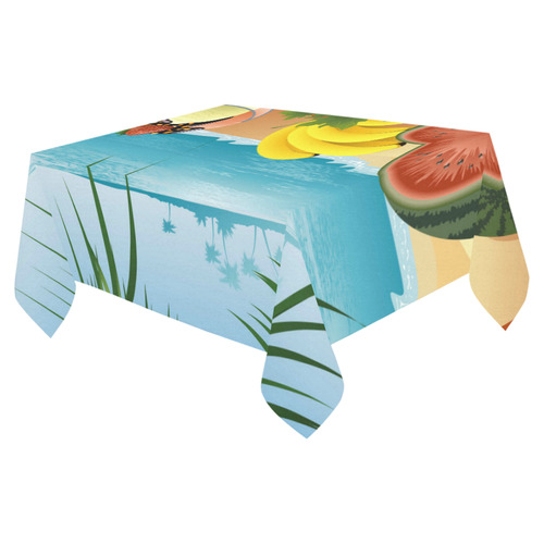 Fruit Ice Cream Tropical Beach Paradise Cotton Linen Tablecloth 52"x 70"