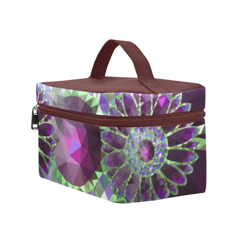 Purple Mosaic Flower Cosmetic Bag/Large (Model 1658)