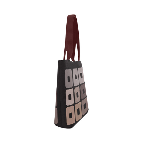 All shades of coffee. Brown squared pattern Canvas Tote Bag (Model 1657)