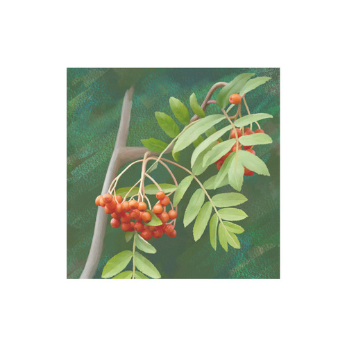 Plant Watercolor Rowan tree - Sorbus aucuparia Canvas Tote Bag (Model 1657)