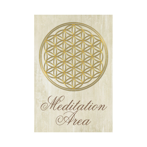 FLOWER OF LIFE gold + Meditation Area Garden Flag 12‘’x18‘’（Without Flagpole）
