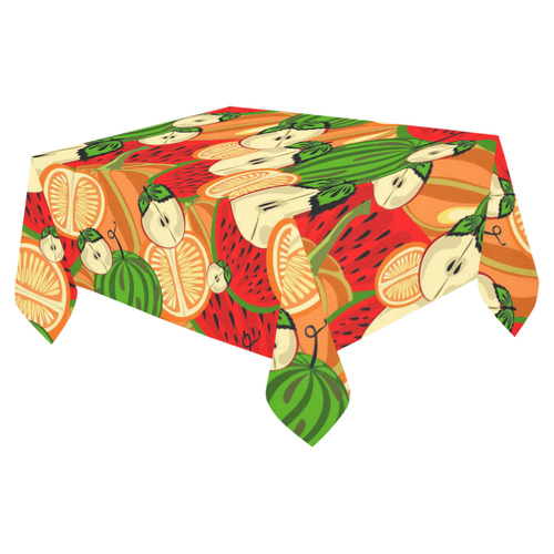 Colorful Fruit Pattern with Watermelon Cotton Linen Tablecloth 52"x 70"