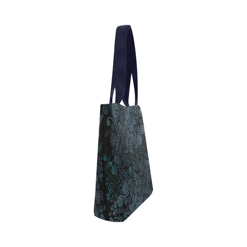 3D ornaments, psychedelic blue Canvas Tote Bag (Model 1657)