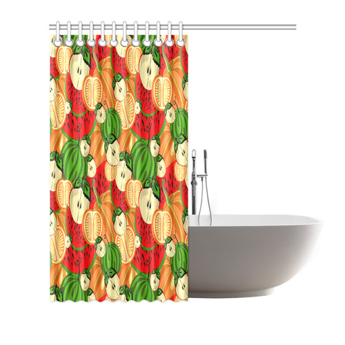 Colorful Fruit Pattern with Watermelon Shower Curtain 72"x72"