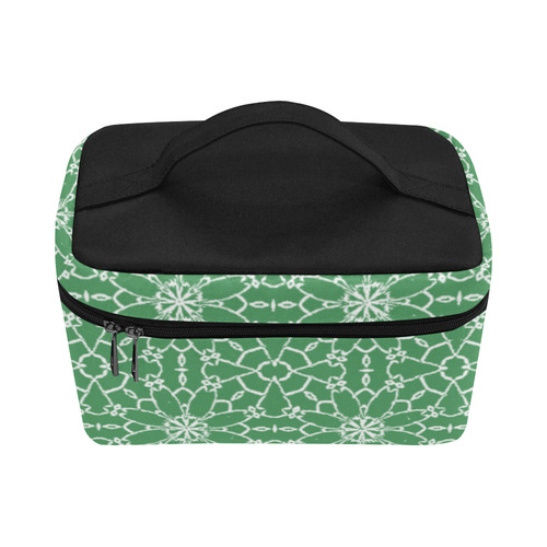 Sexy Green and White Lace Cosmetic Bag/Large (Model 1658)