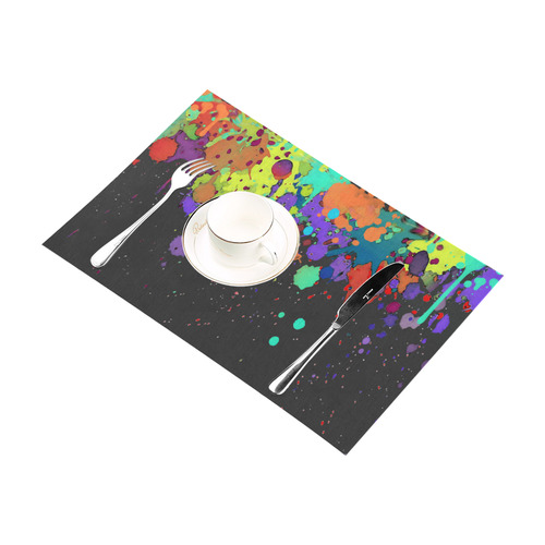 CRAZY multicolored SPLASHES / SPLATTER / SPRINKLE Placemat 12''x18''