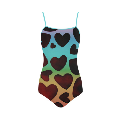 HEART RAINBOW Strap Swimsuit ( Model S05)