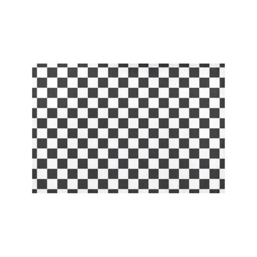 RACING / CHESS SQUARES pattern - black Placemat 12''x18''