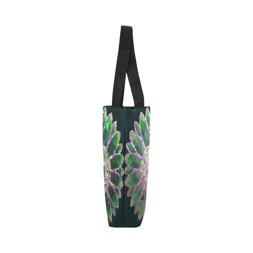 Green Mosaic Flower Canvas Tote Bag (Model 1657)