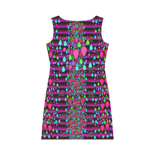 Raining rain and mermaid shells Pop art Round Collar Dress (D22)