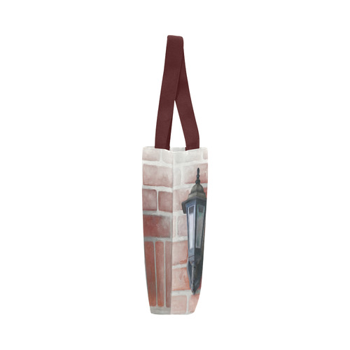 Lamp, Red Brick Canvas Tote Bag (Model 1657)