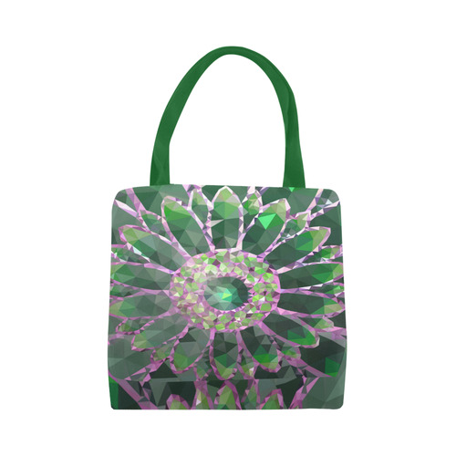 Green Mosaic Flower Canvas Tote Bag (Model 1657)